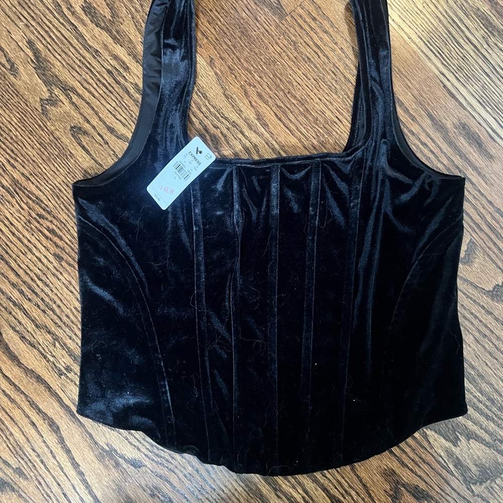 Elegant Black Velvet Women's Top
